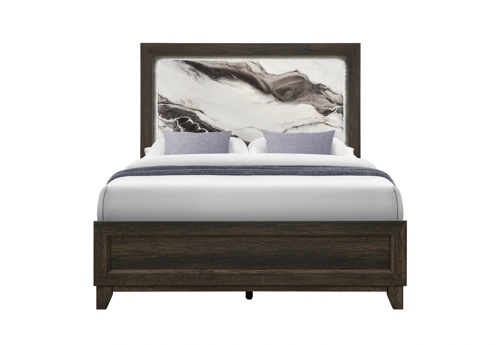 Harmony Brown Bed with LED