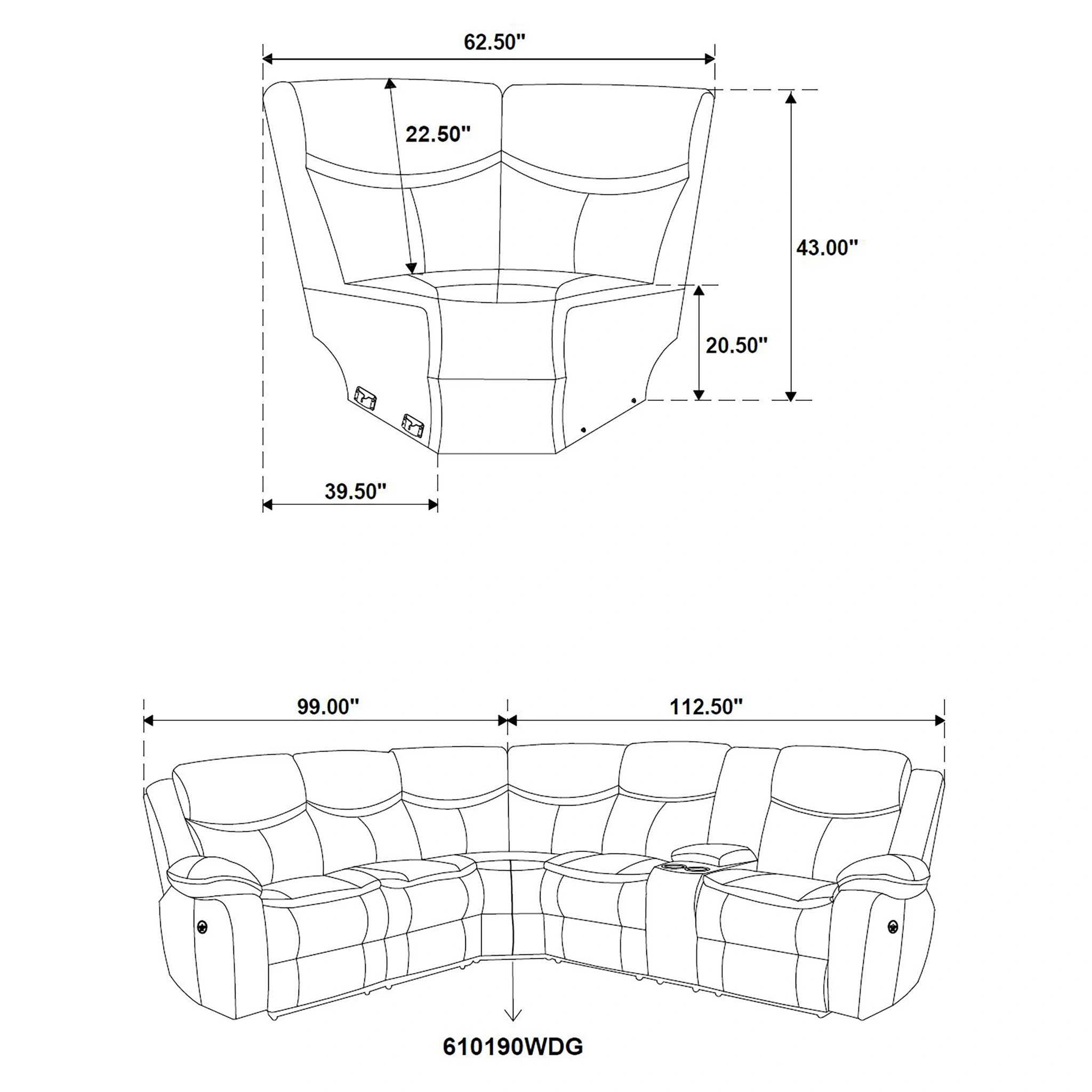 Sycamore Power Reclining Sectional Sofa