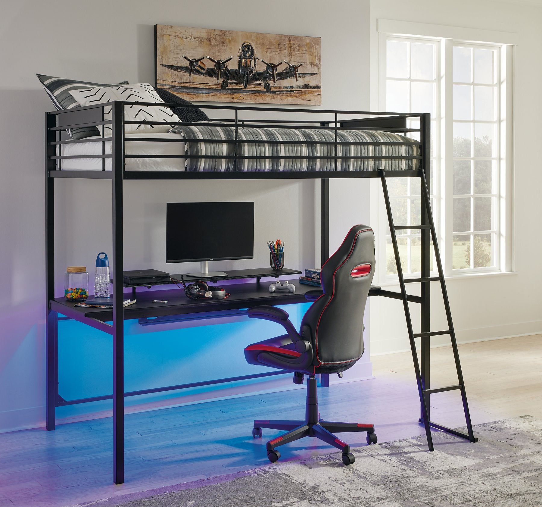 Broshard Loft Bed with Desk