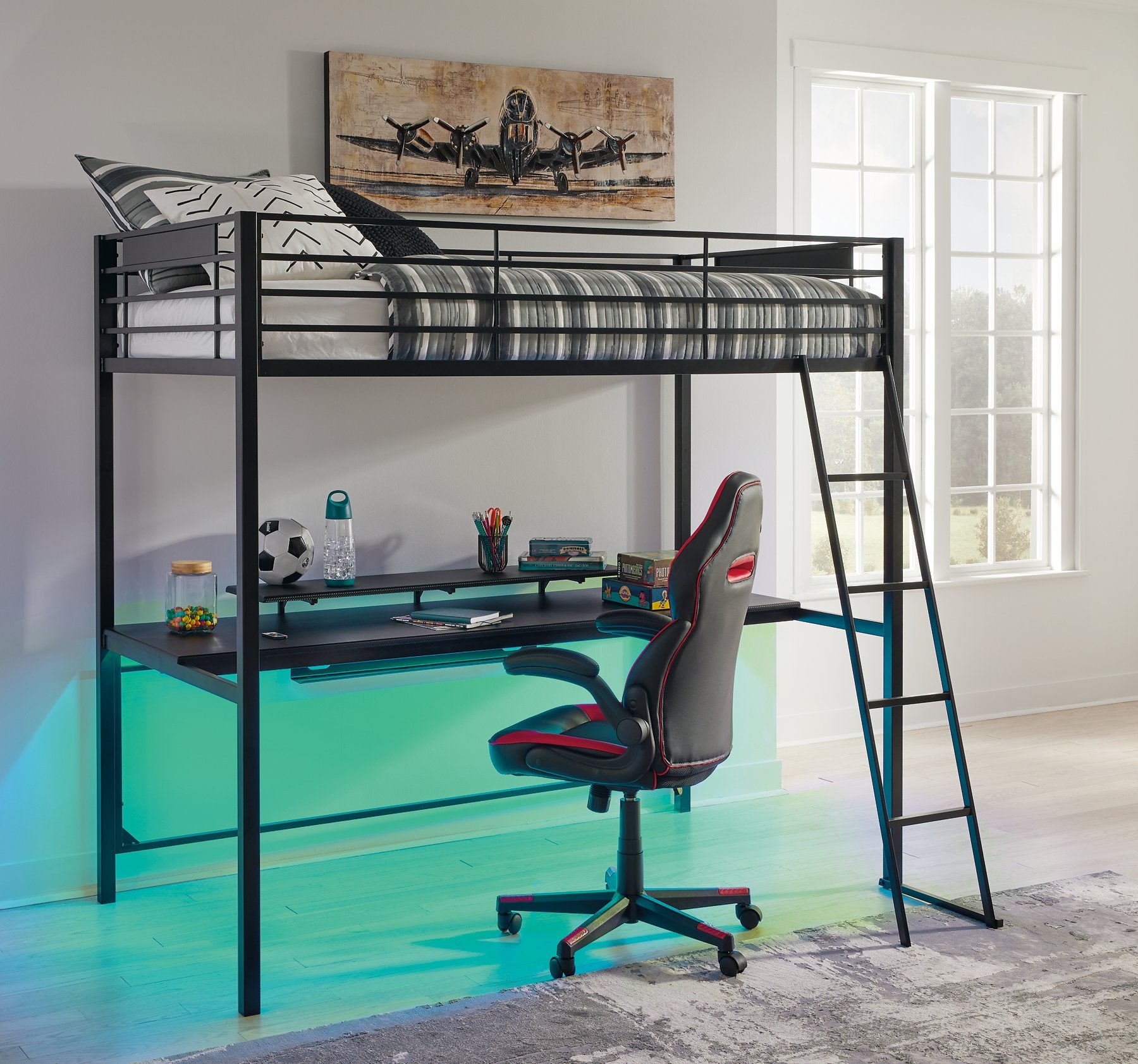 Broshard Loft Bed with Desk