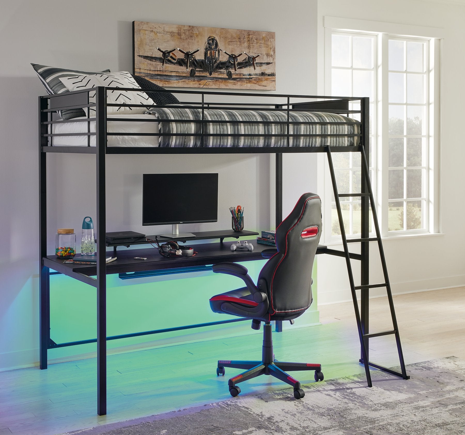 Broshard Loft Bed with Desk