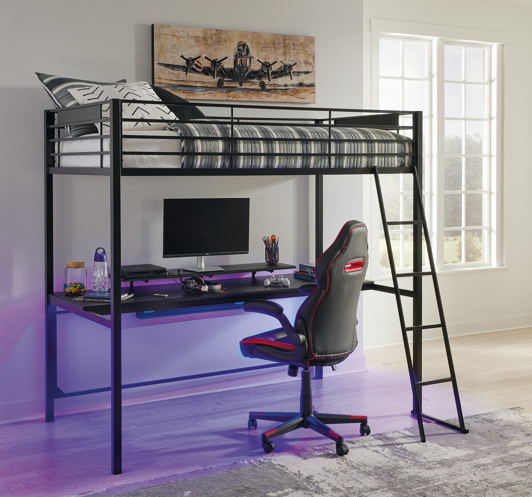 Broshard Loft Bed with Desk