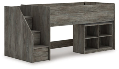 Frandern Loft Bed with Bookcase Storage