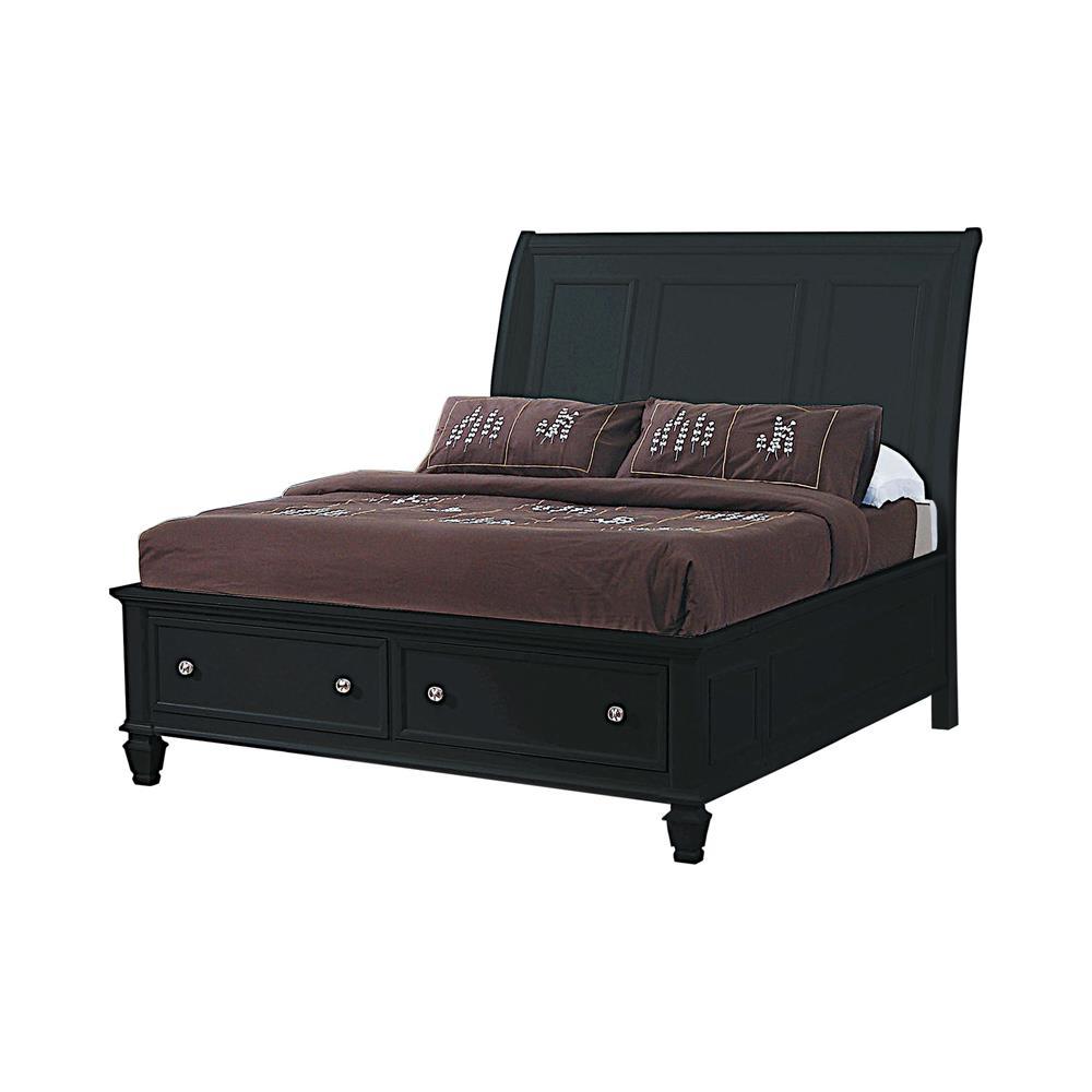 Sandy Beach Queen Storage Sleigh Bed Black