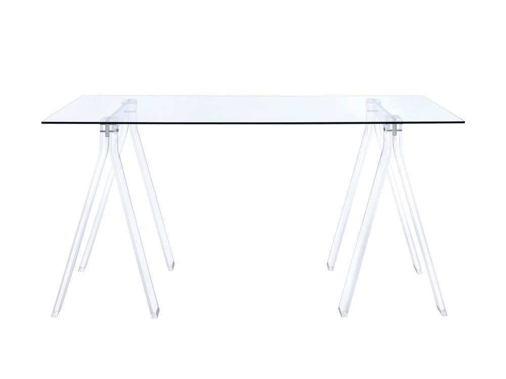 Amaturo Writing Desk with Glass Top Clear