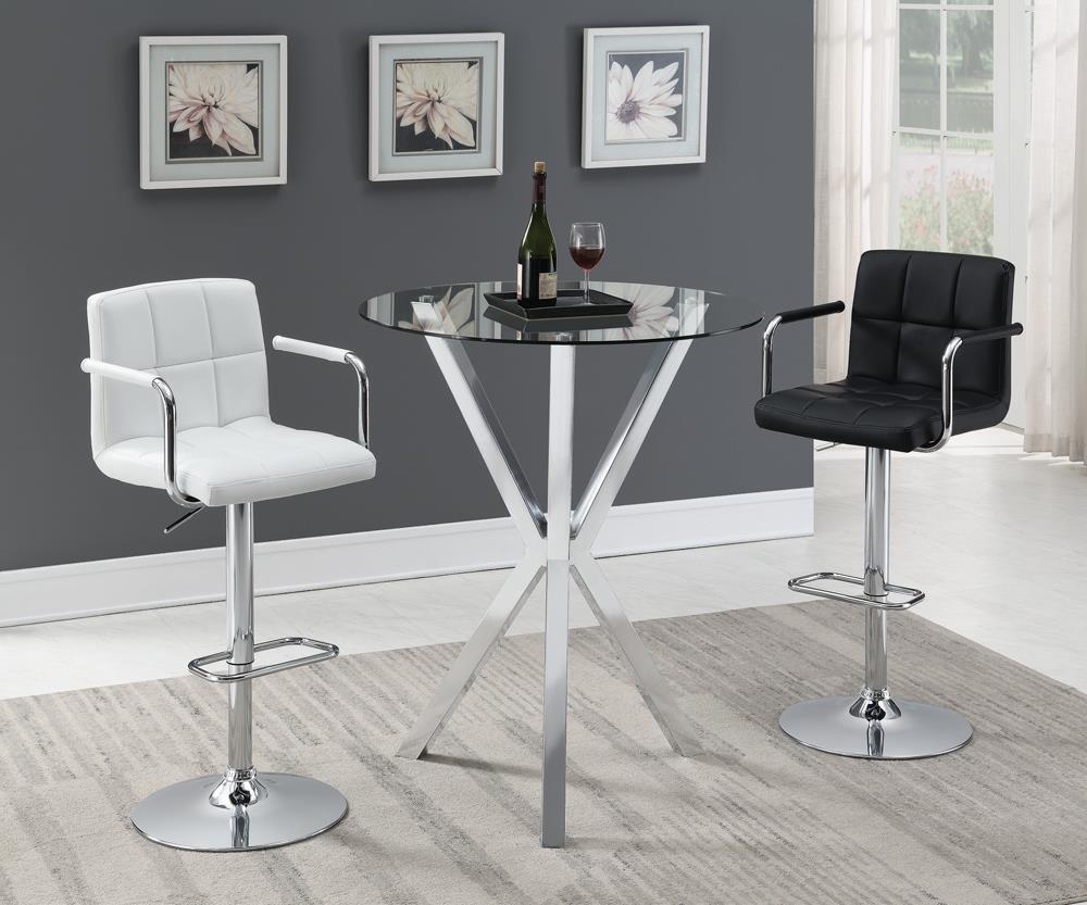 Palomar Adjustable Height Bar Stool Black and Chrome