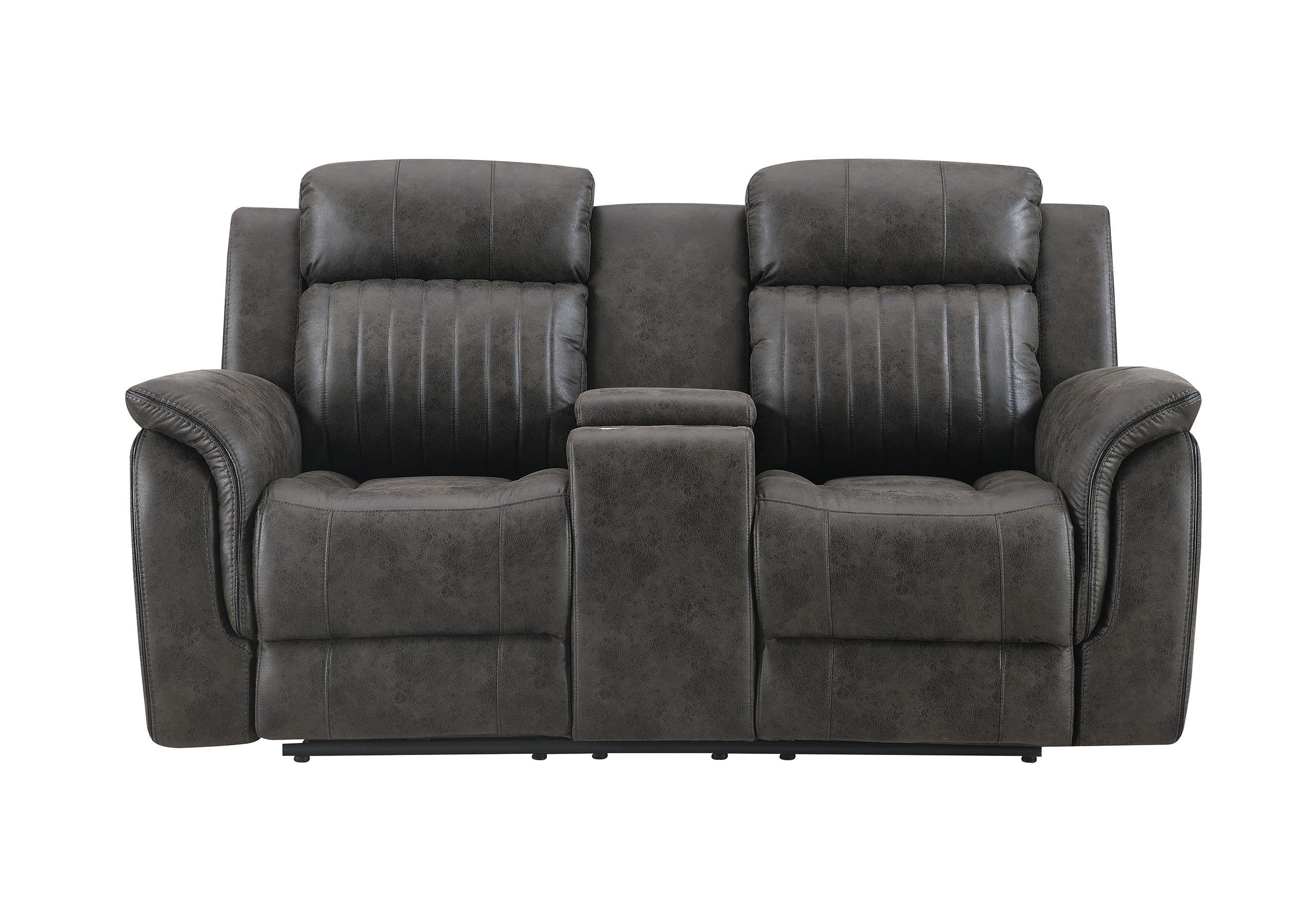 U8517 GREY CONSOLE RECLINING LOVESEAT image