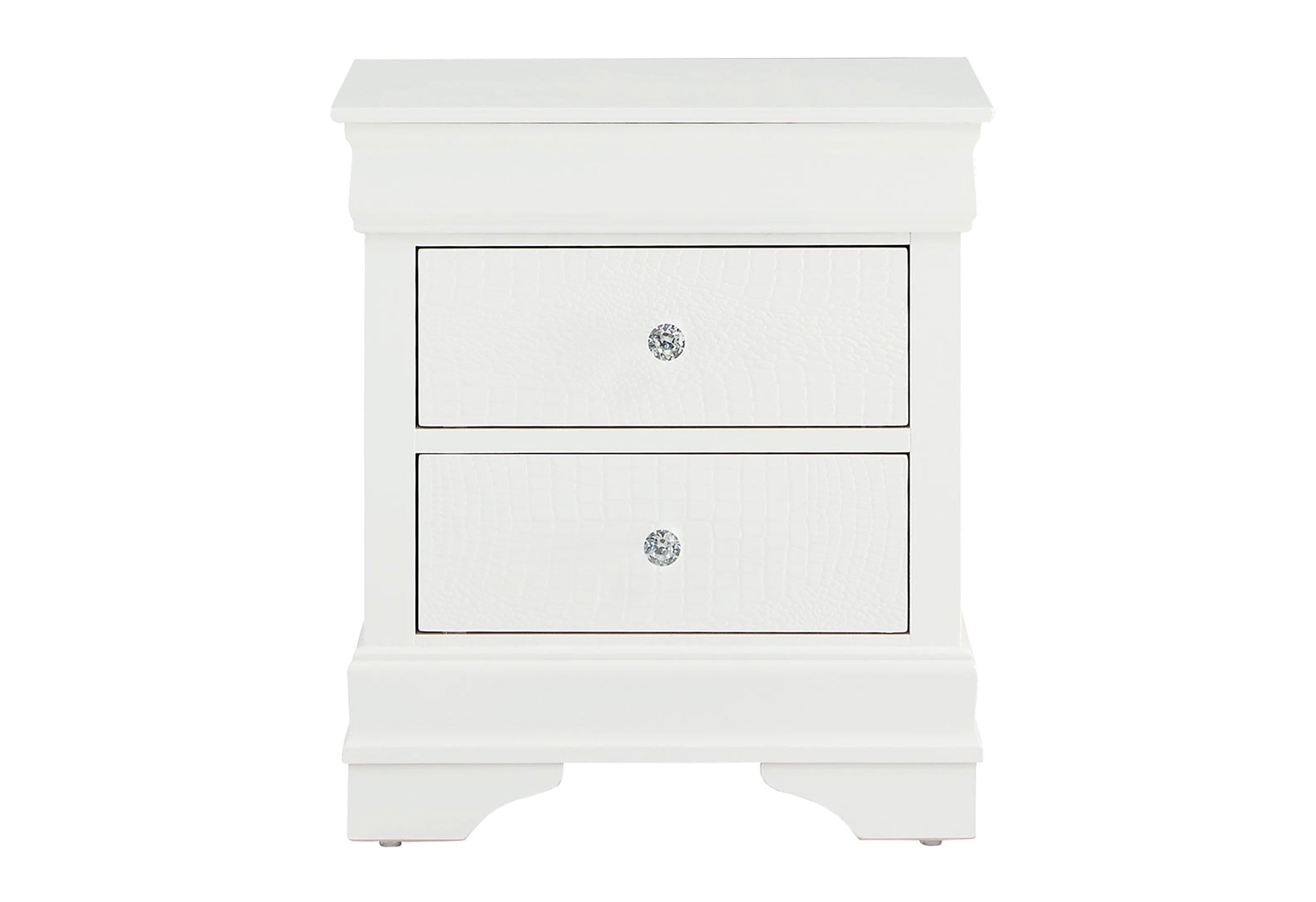 POMPEI METALLIC WHITE NIGHTSTAND image