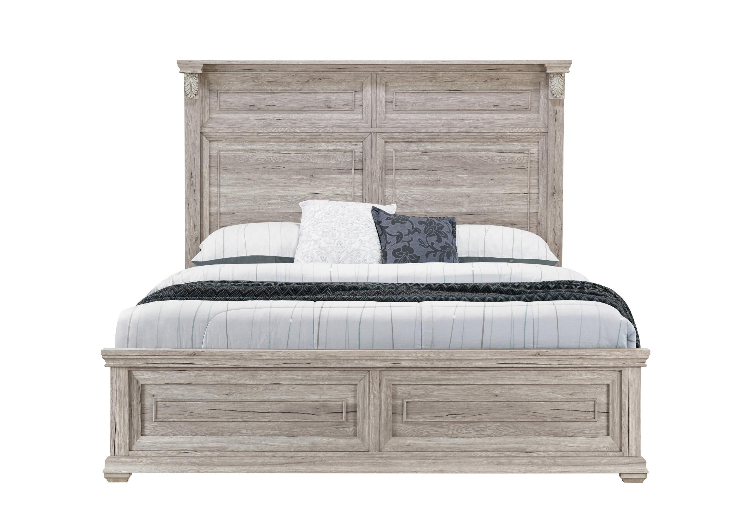 TATUM NATURAL KING BED WITHOUT STORAGE
