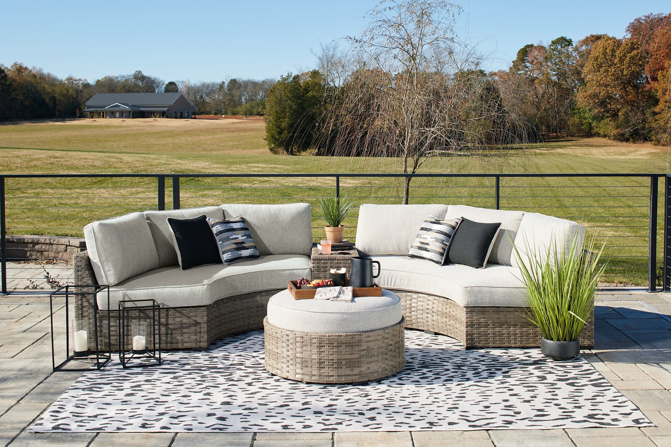 Calworth Outdoor Sectional with Ottoman