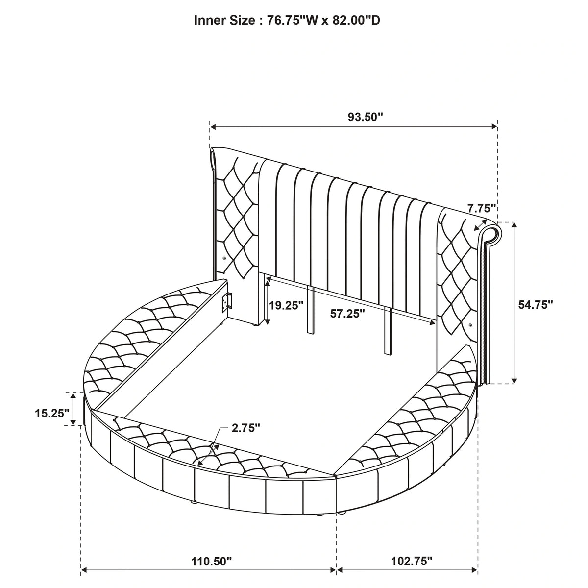Sonya Panel Floor Storage Bed