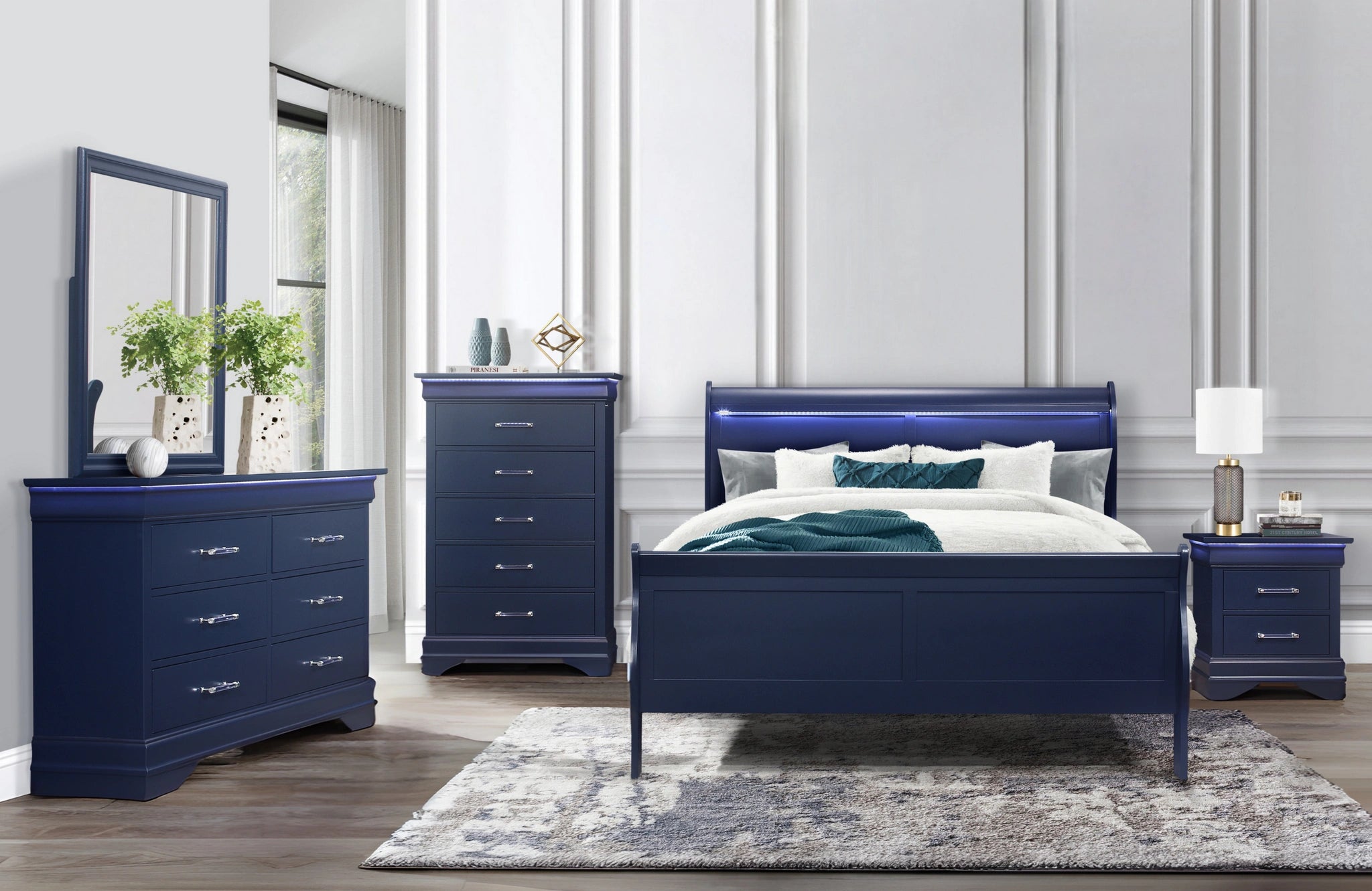 Charlie Bed Group with LED