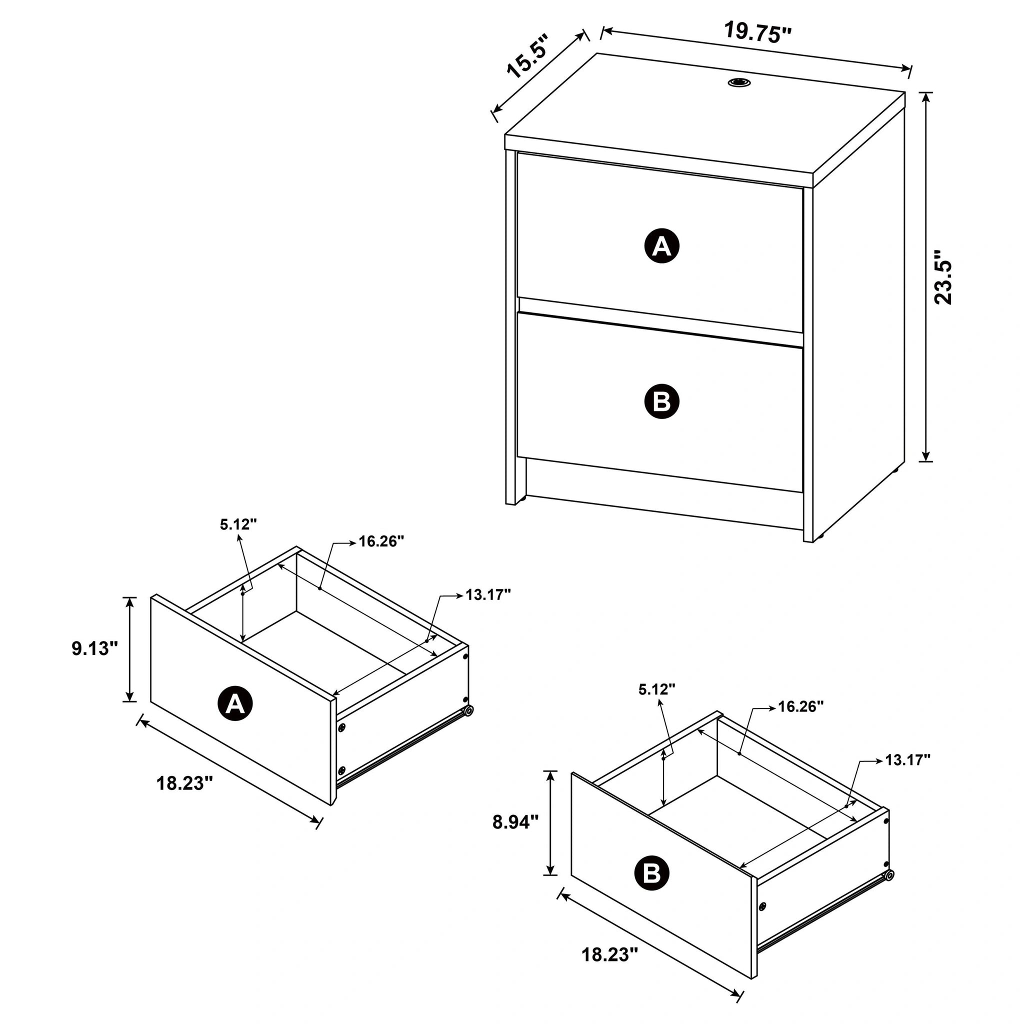 Westpark Nightstand with LED Lighting