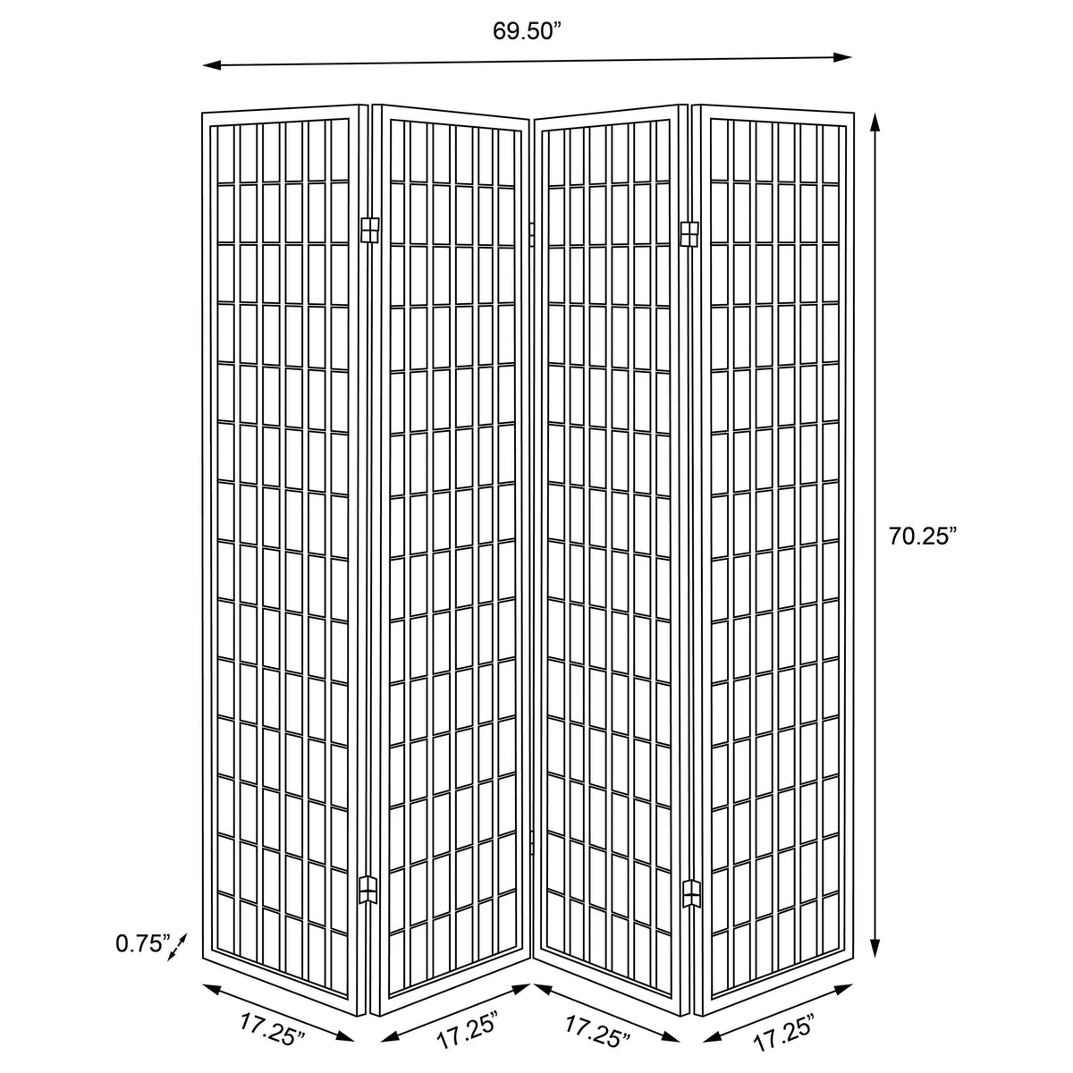Roberto Four-Panel Room Divider
