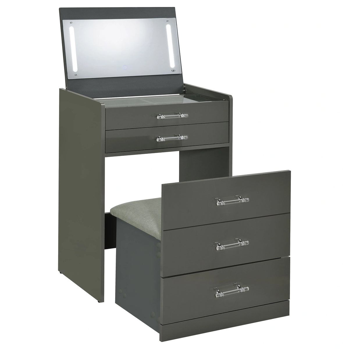 Danbury Makeup Vanity Table with LED Mirror and Stool