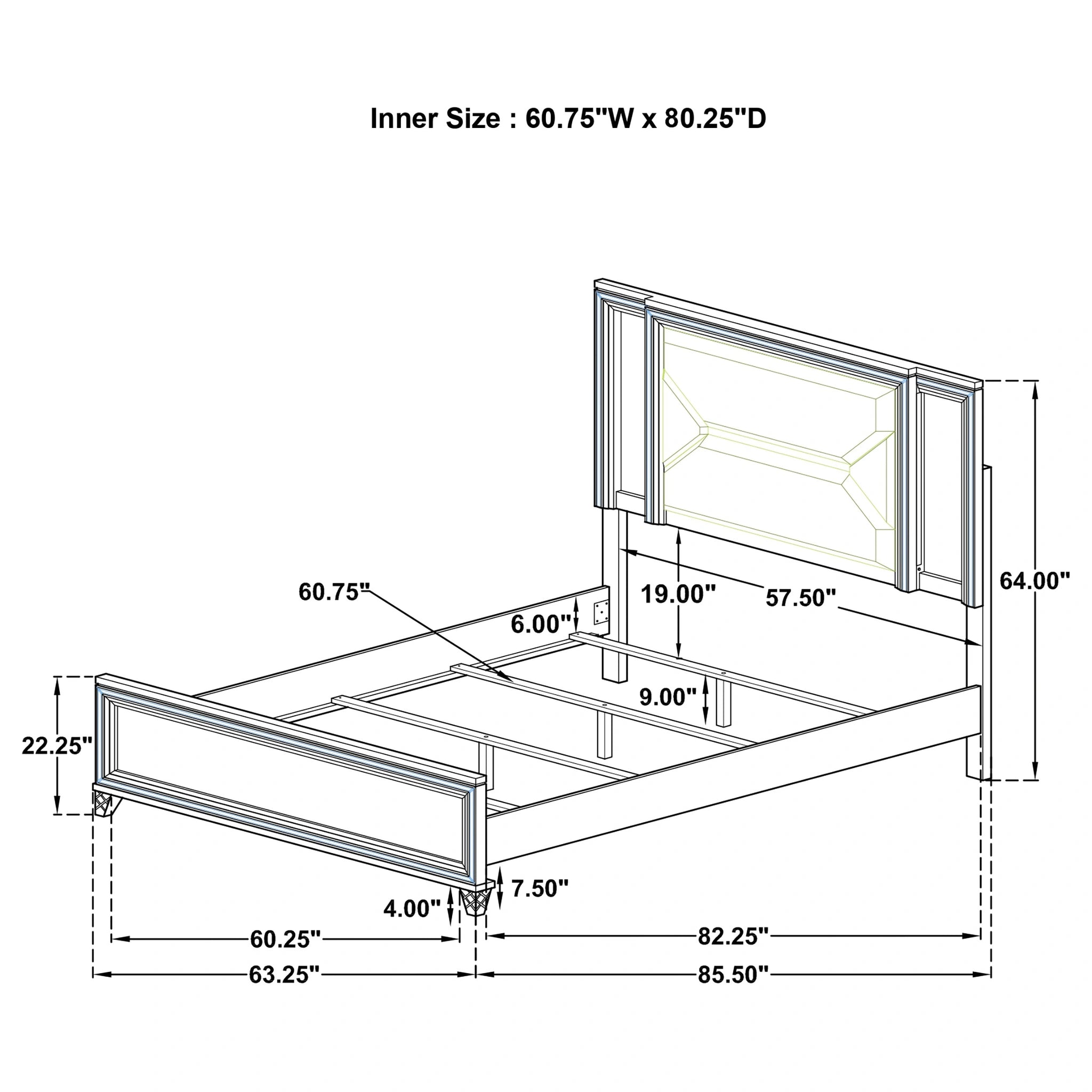Marmore Panel Bed with LED Lighting