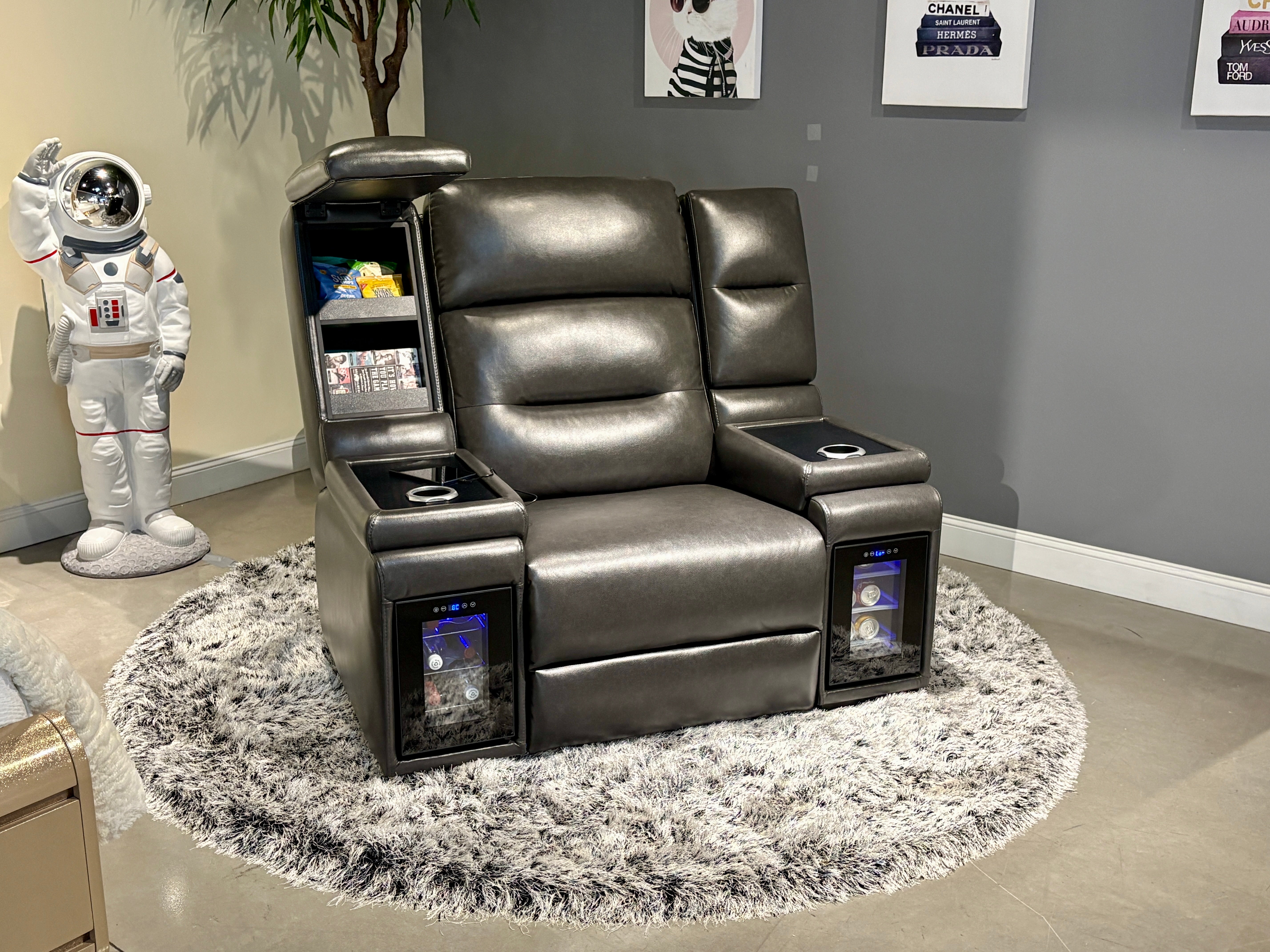 MVP BLANCHE BLACK POWER RECLINER WITH POWER HEADREST