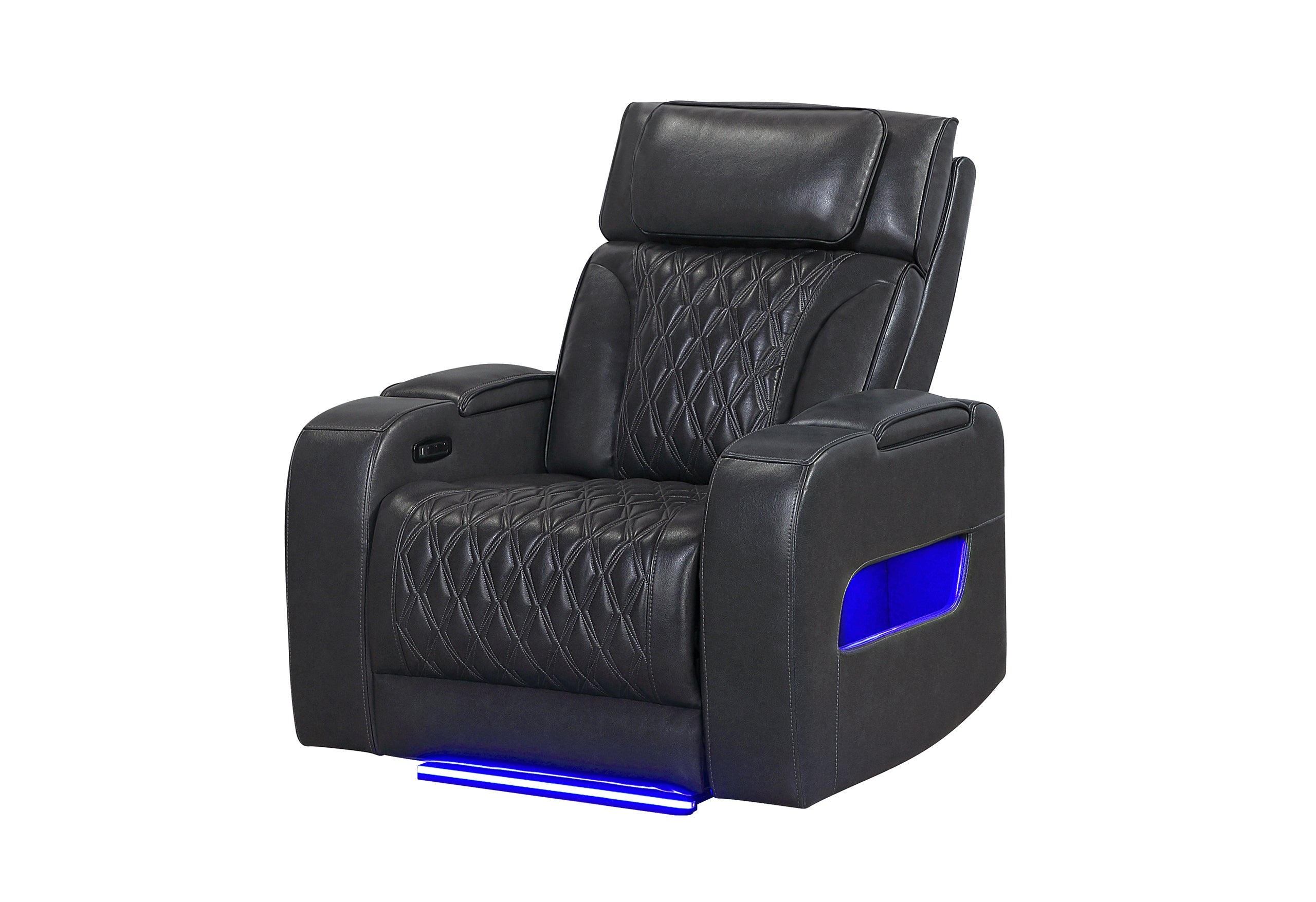 U8611 BLANCHE CHARCOAL POWER RECLINER WITH POWER HEADREST AND LED