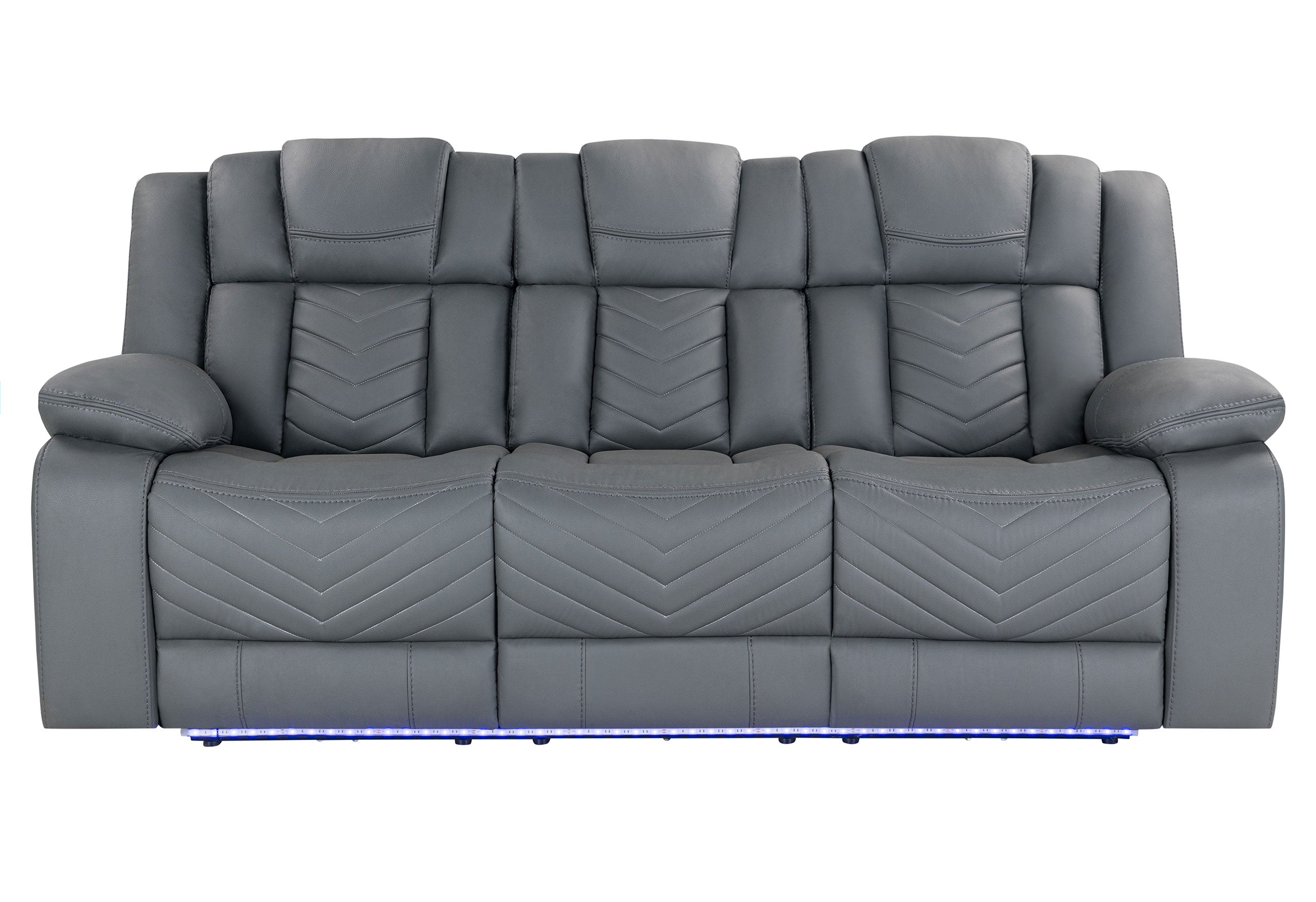 U7068 GREY 10 PWR REC SOFA/PWR CON REC LOVESEAT WITH LED