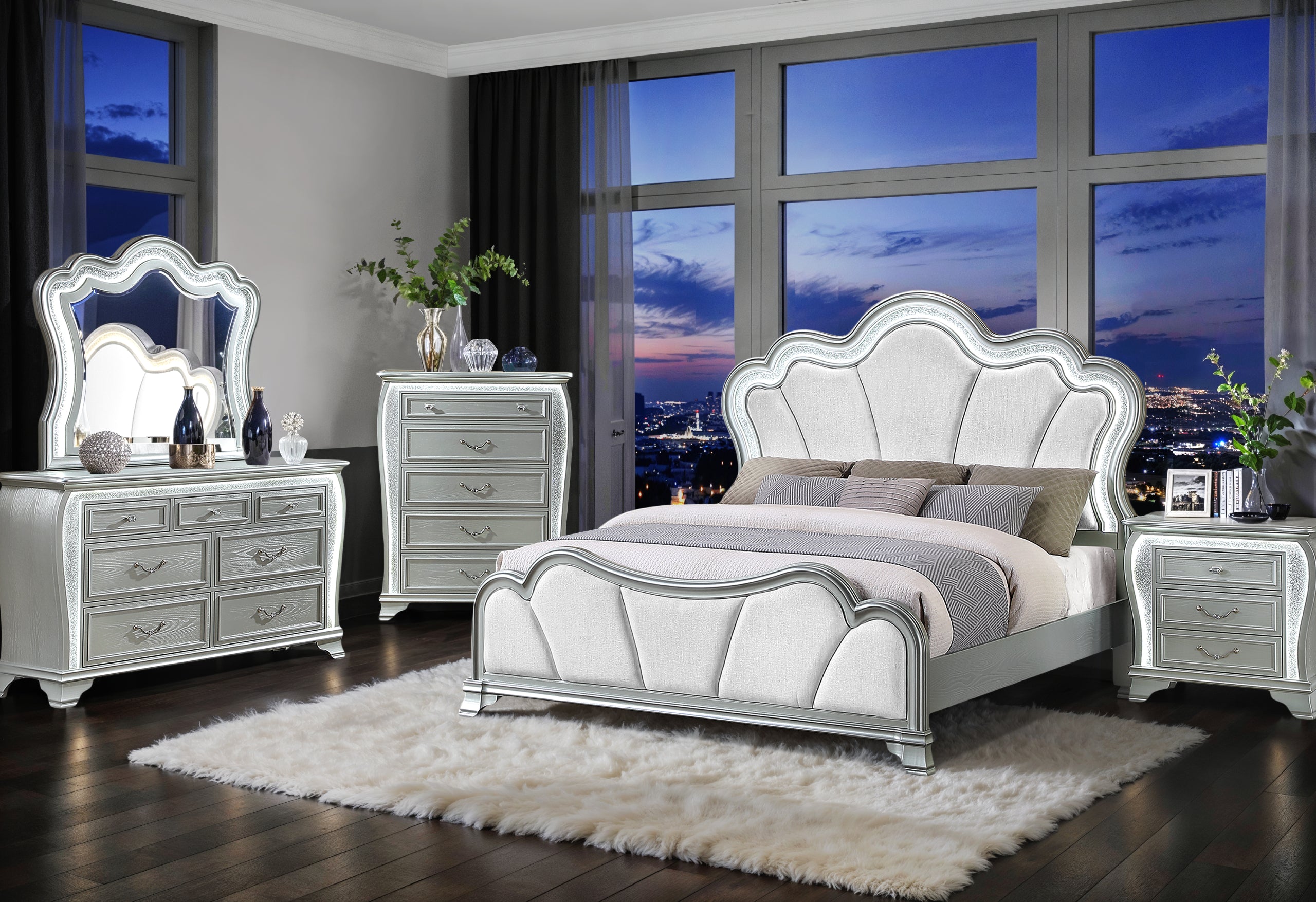 ARIA SILVER MIRROR WITH LED