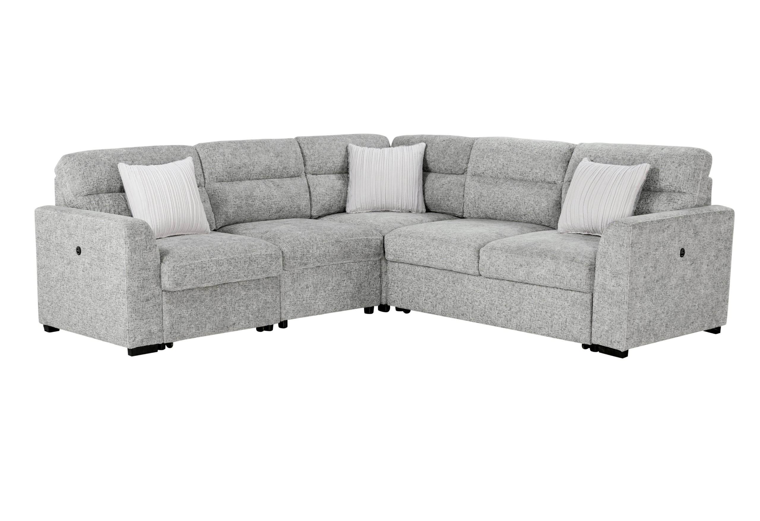 U9401 NICKEL SOFA BED SECTIONAL WITH 3 PILLOWS
