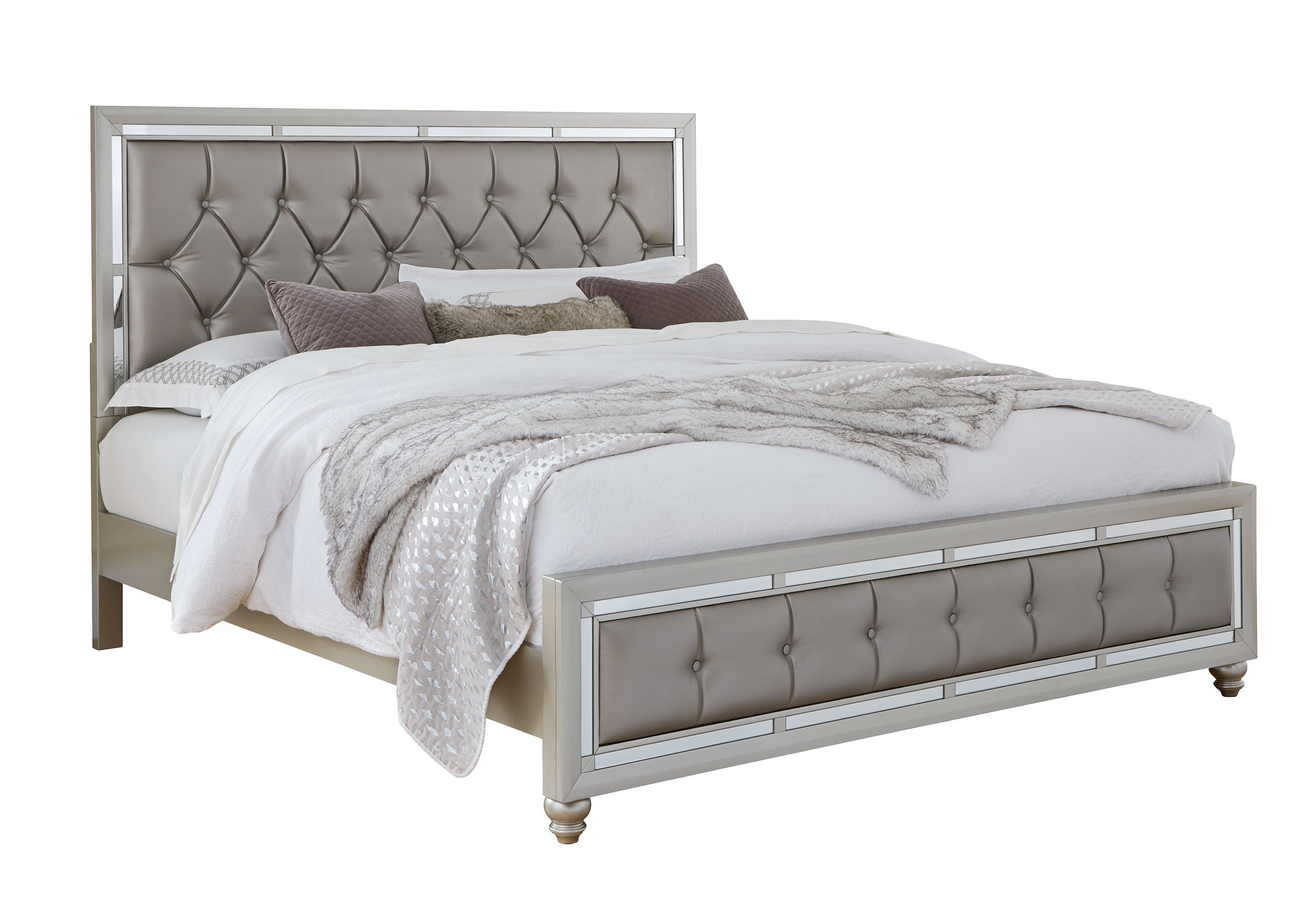 RILEY SILVER KING BED