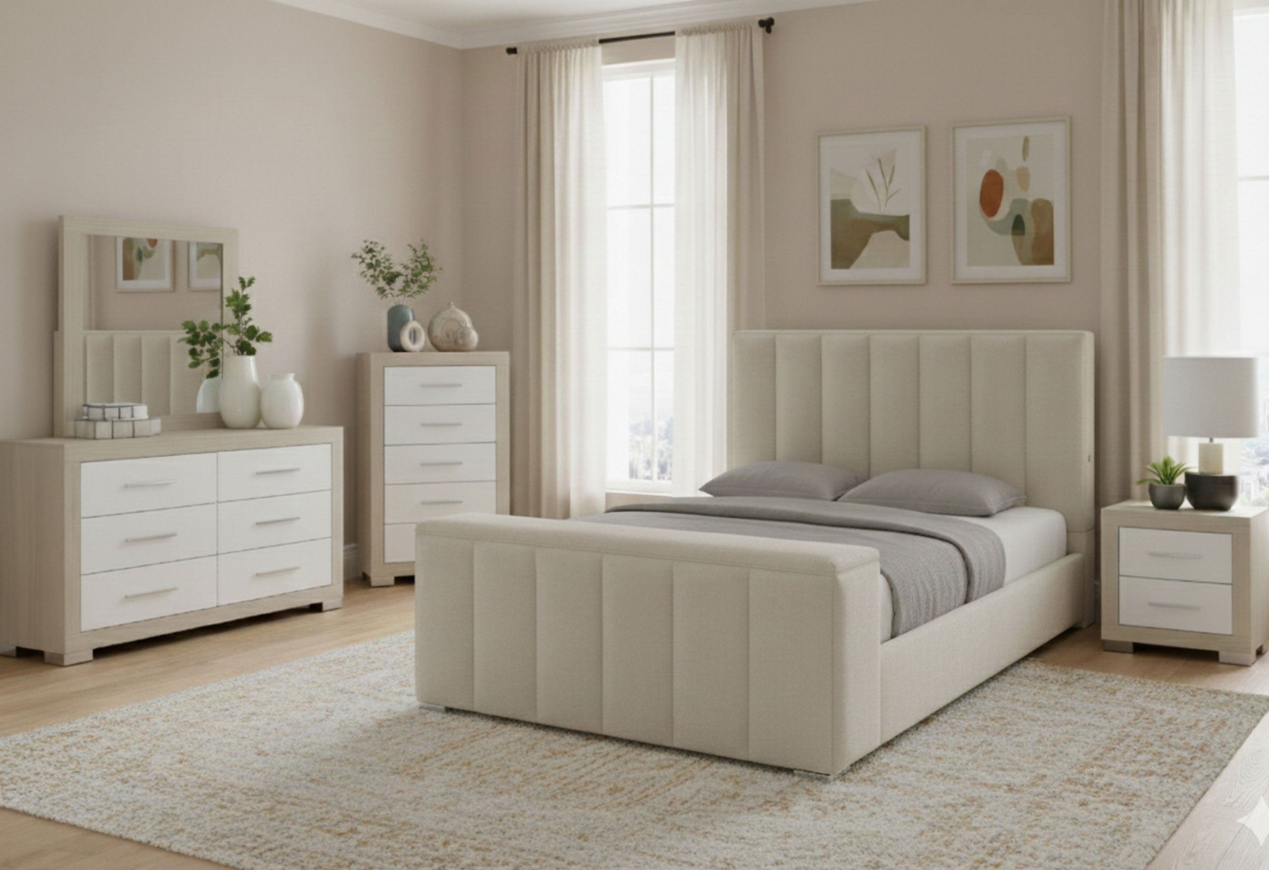 SERENITY/EMMA CREMA KING BED GROUP