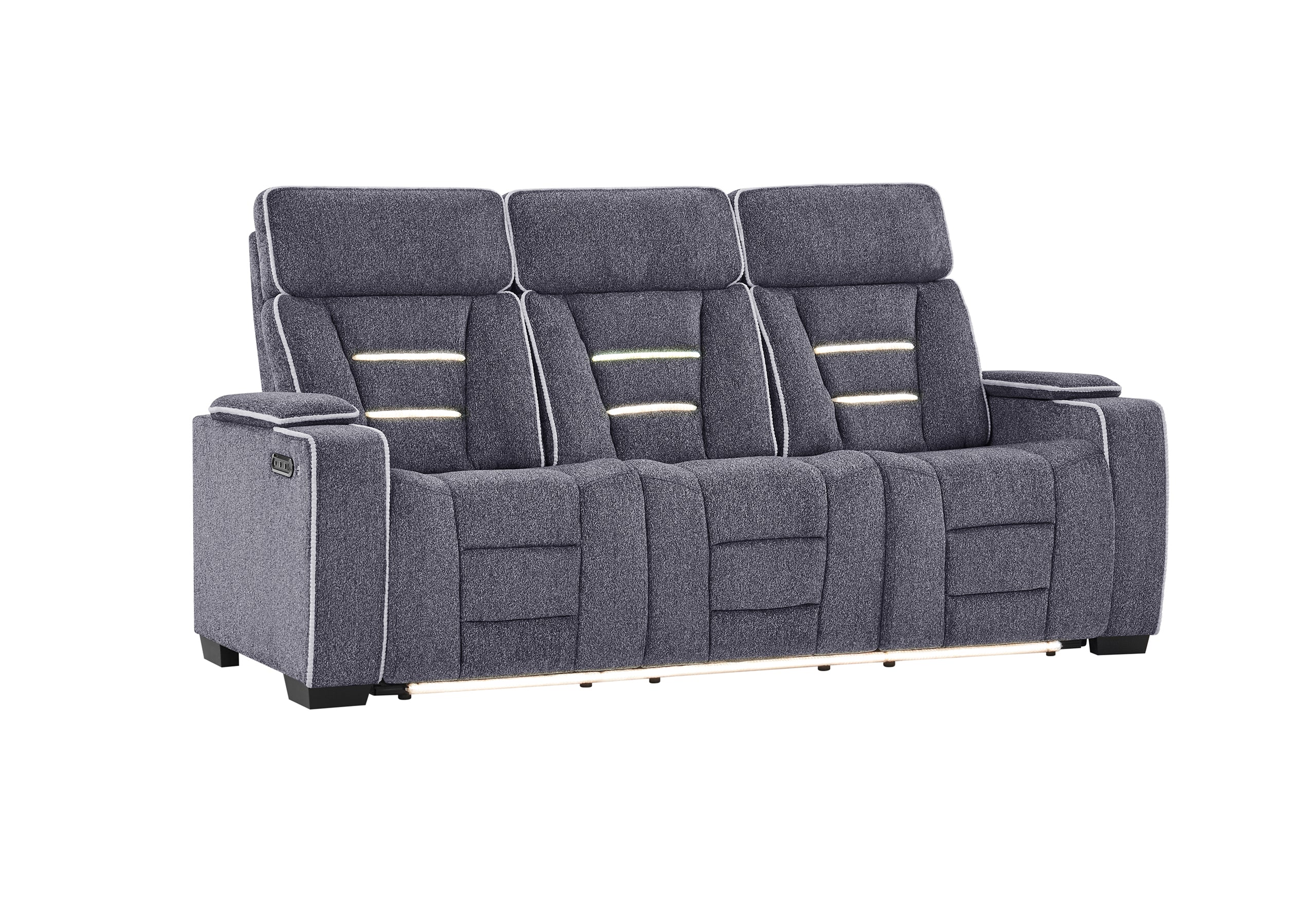 U1895 GREY P2 RECLINING SOFA WITH IS AND LED