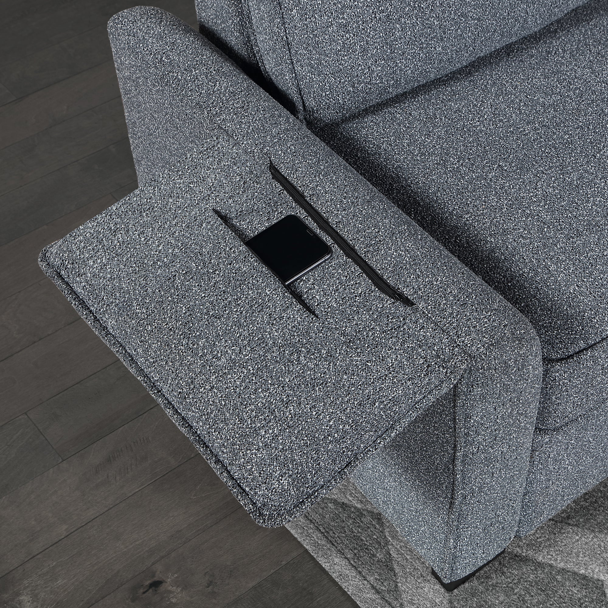 U0808 DARK GREY REVERSIBLE SOFA BED